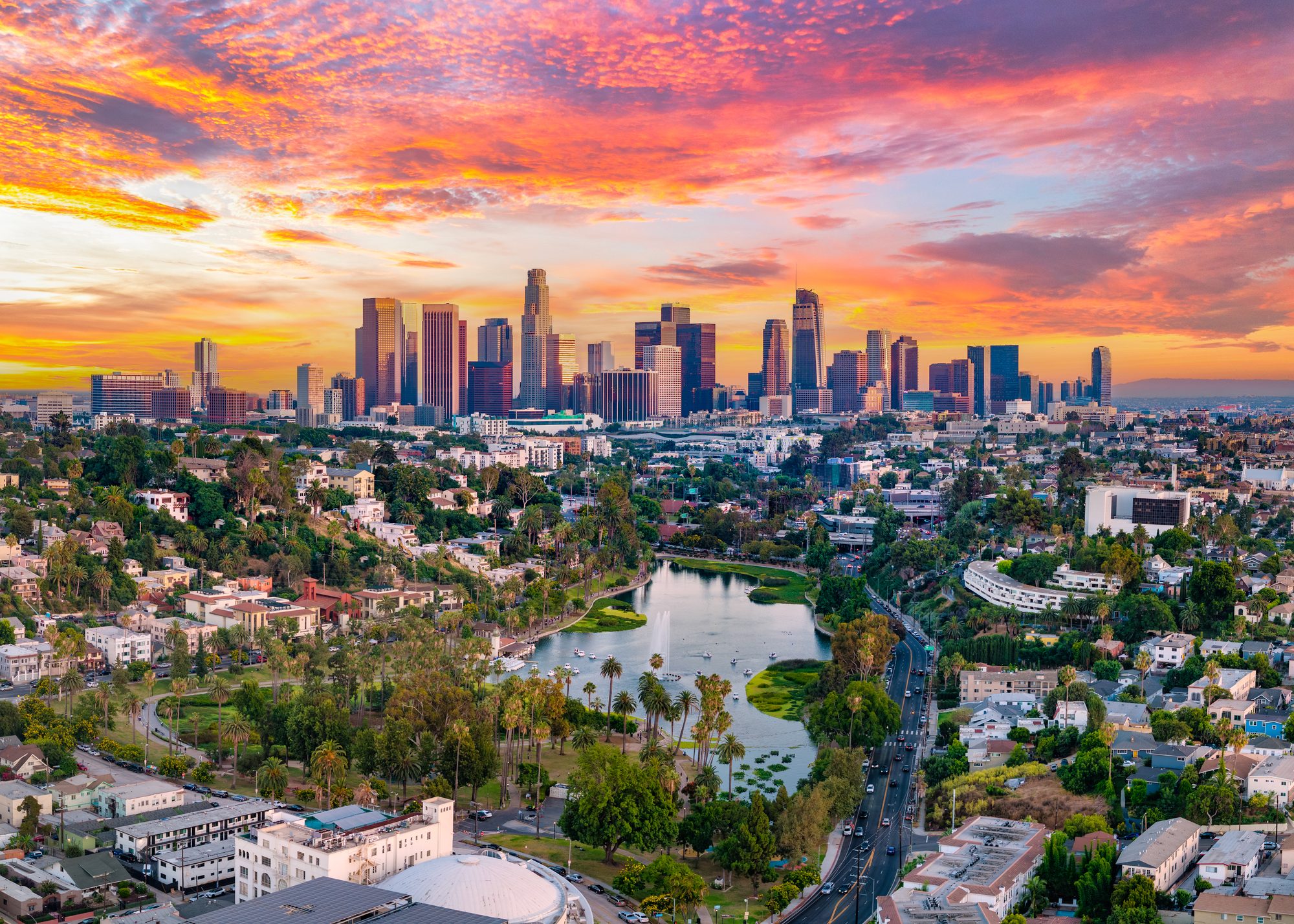 Los Angeles California Downtown Skyline Aerial