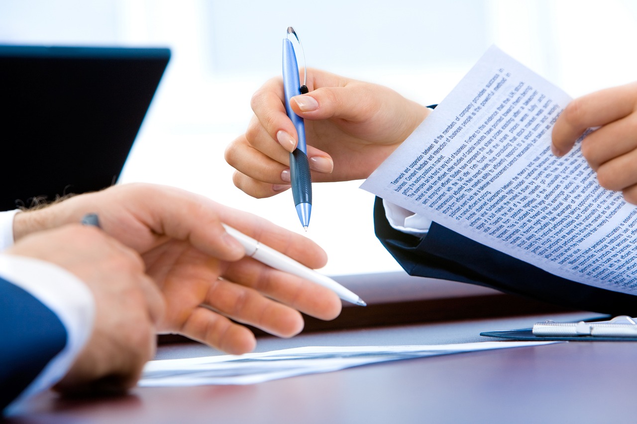 Laptop, office, hand, writing, business, document, contract, paper, education, work, notebook, data, pen, meeting, recru