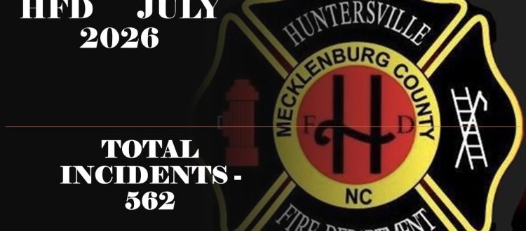 Dark graphic showing HFD badge and text reading 562 total incidents for July 2026.