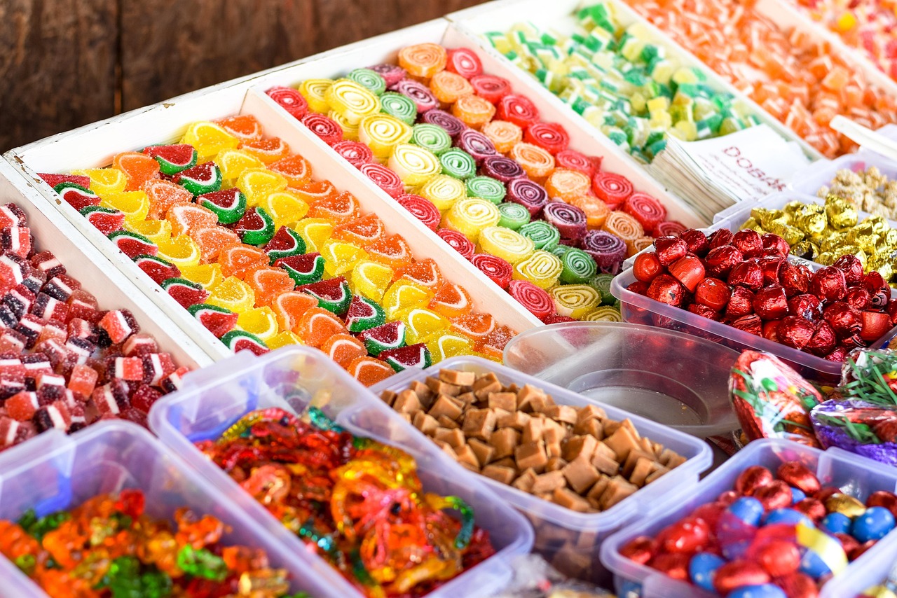 Colorful, candies, sweets, confections, confectionery, assorted, assortment, candy shop, candy store, jelly candies, fai