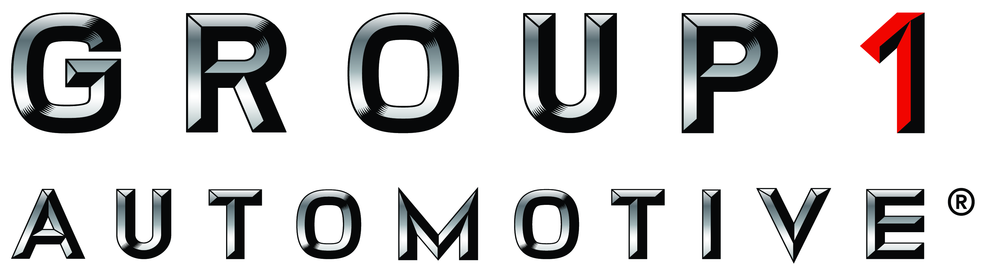 Group 1 Automotive logo with bold metallic lettering and a red numeral one.