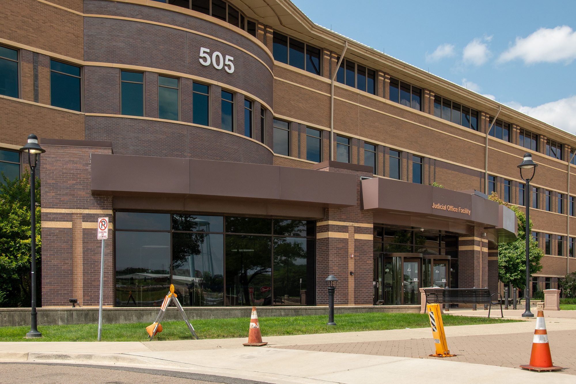Entrance to the DuPage County Judicial Center, numbered 505.
