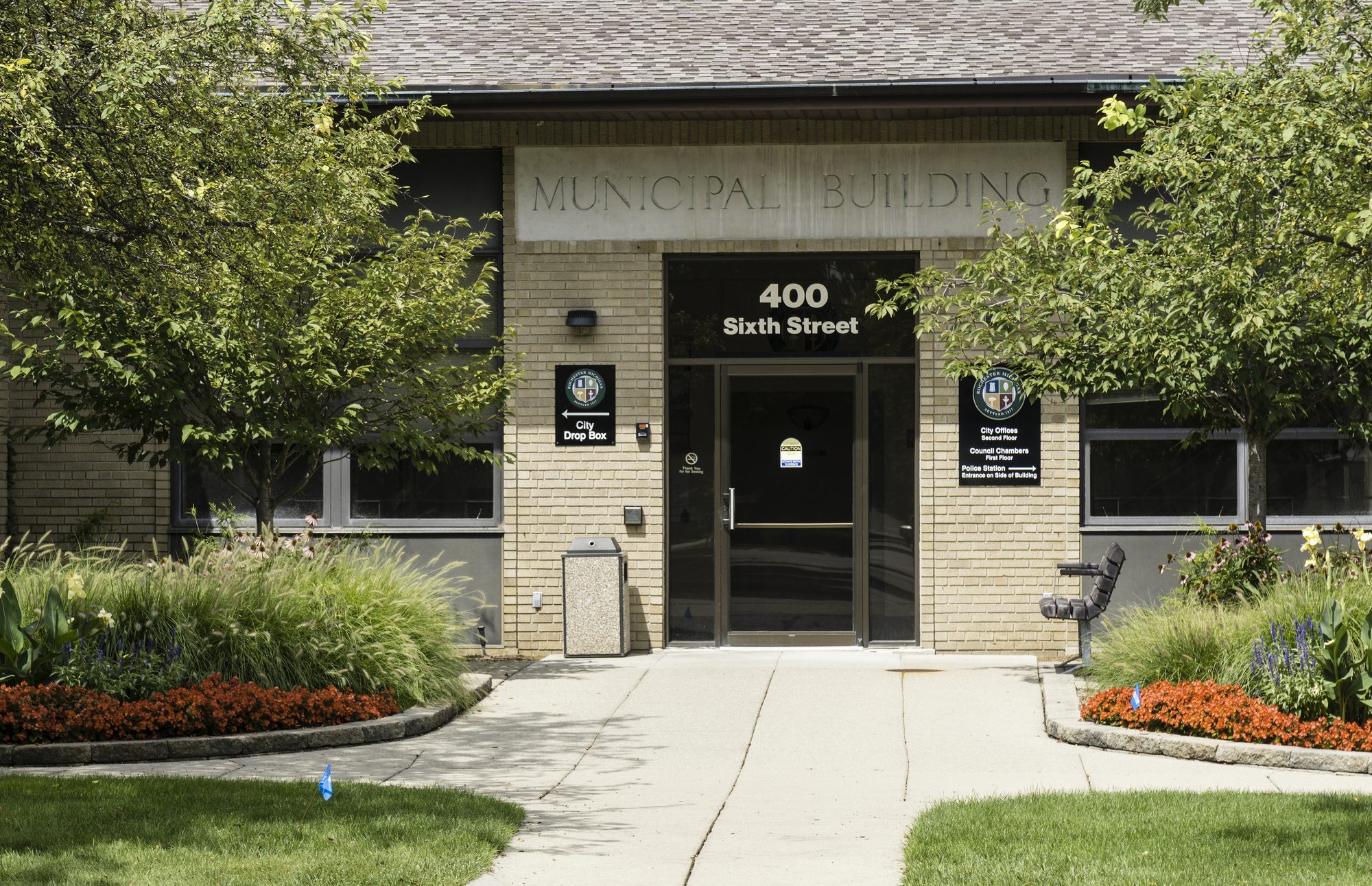 Exterior of City Hall, Downtown Rochester, Michigan.