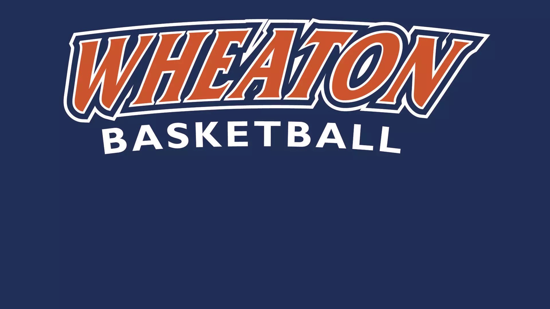 Wheaton Basketball wordmark in orange and white lettering on a navy blue background.