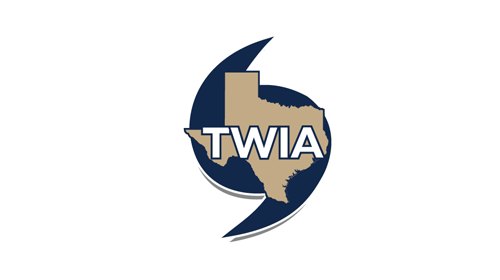 TWIA logo with Texas outline on a dark blue hurricane-symbol background.