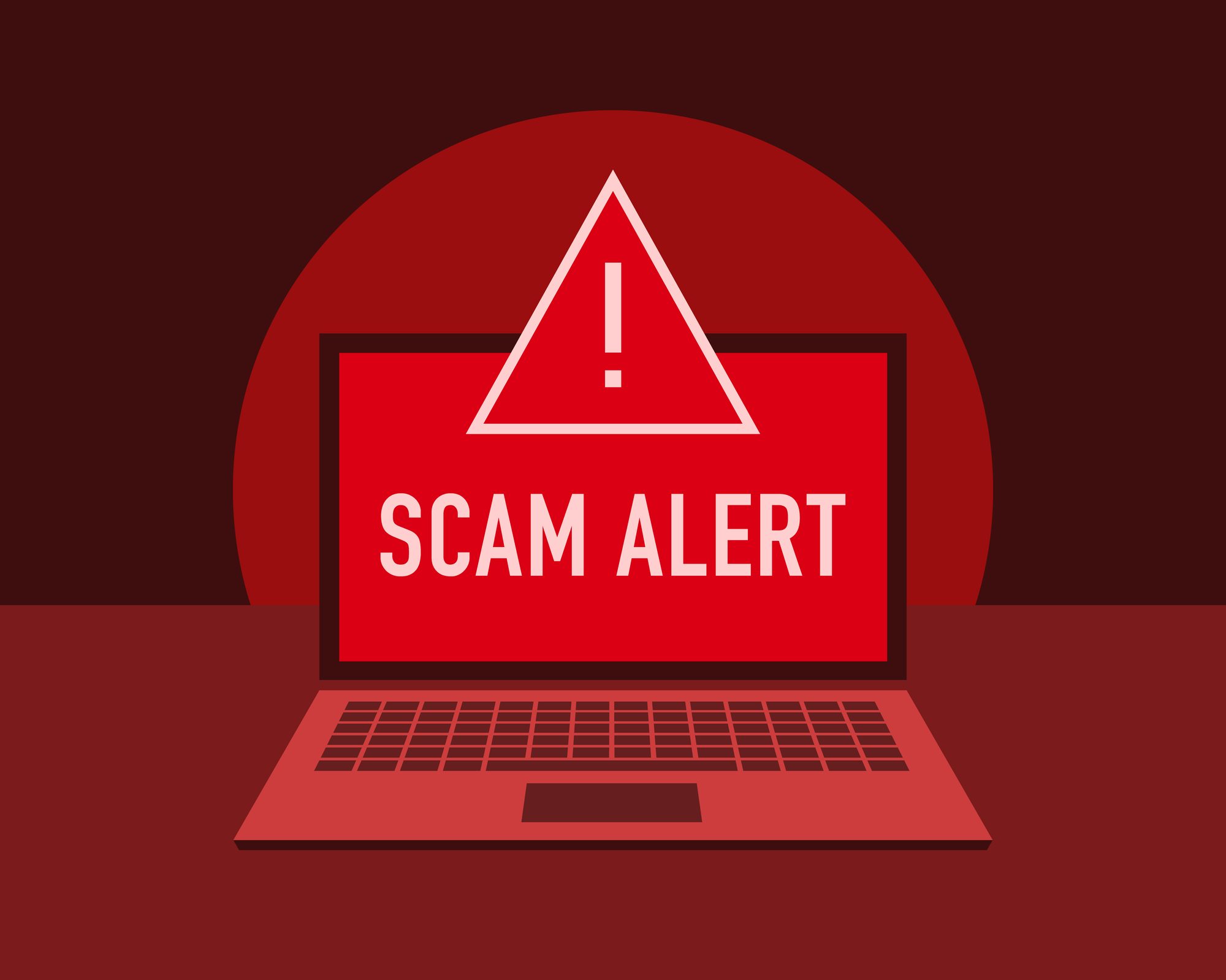 Scam alert warning concept.