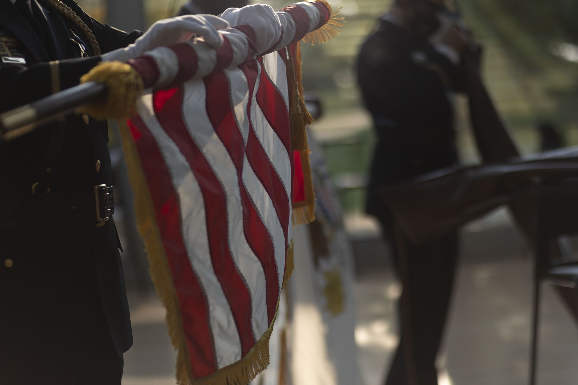 American flag, 9/11 ceremony