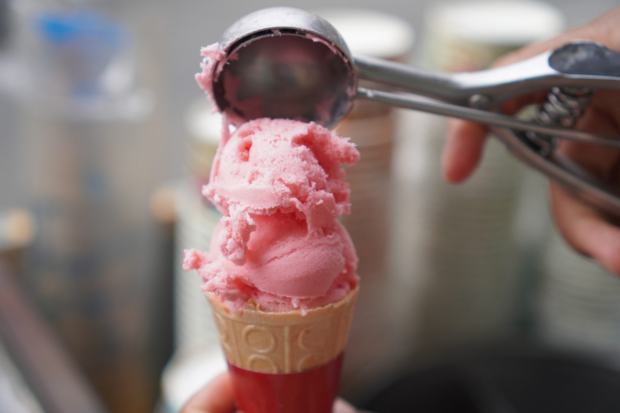 strawberry Ice cream cone
