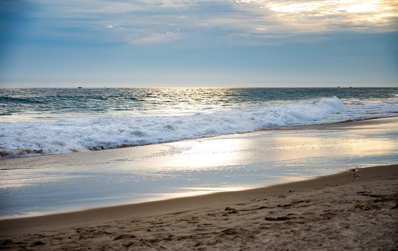 Ocean, sunset, beach, sea, nature, waves, newport beach, newport, sky, california, orange county