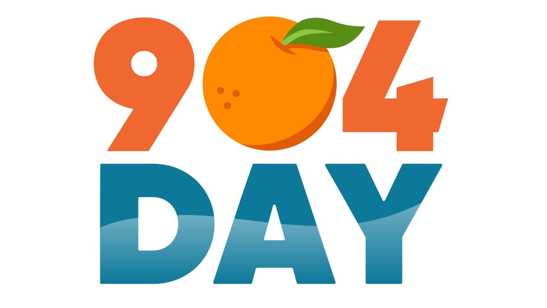 Stylized logo reading '904 DAY' with an orange fruit replacing the zero.