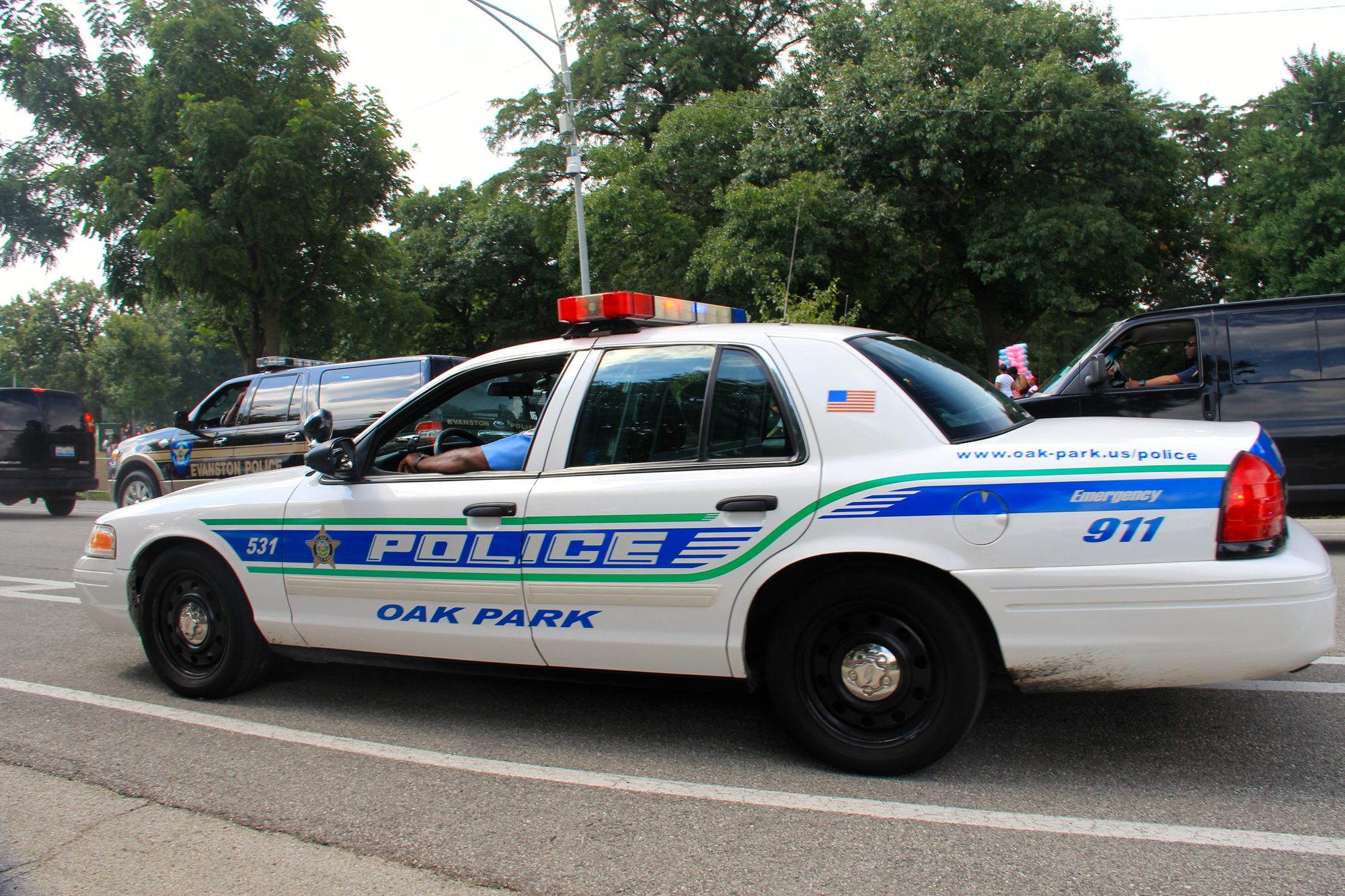 Oak Park Police Car at the Bud Billiken Parade 2015