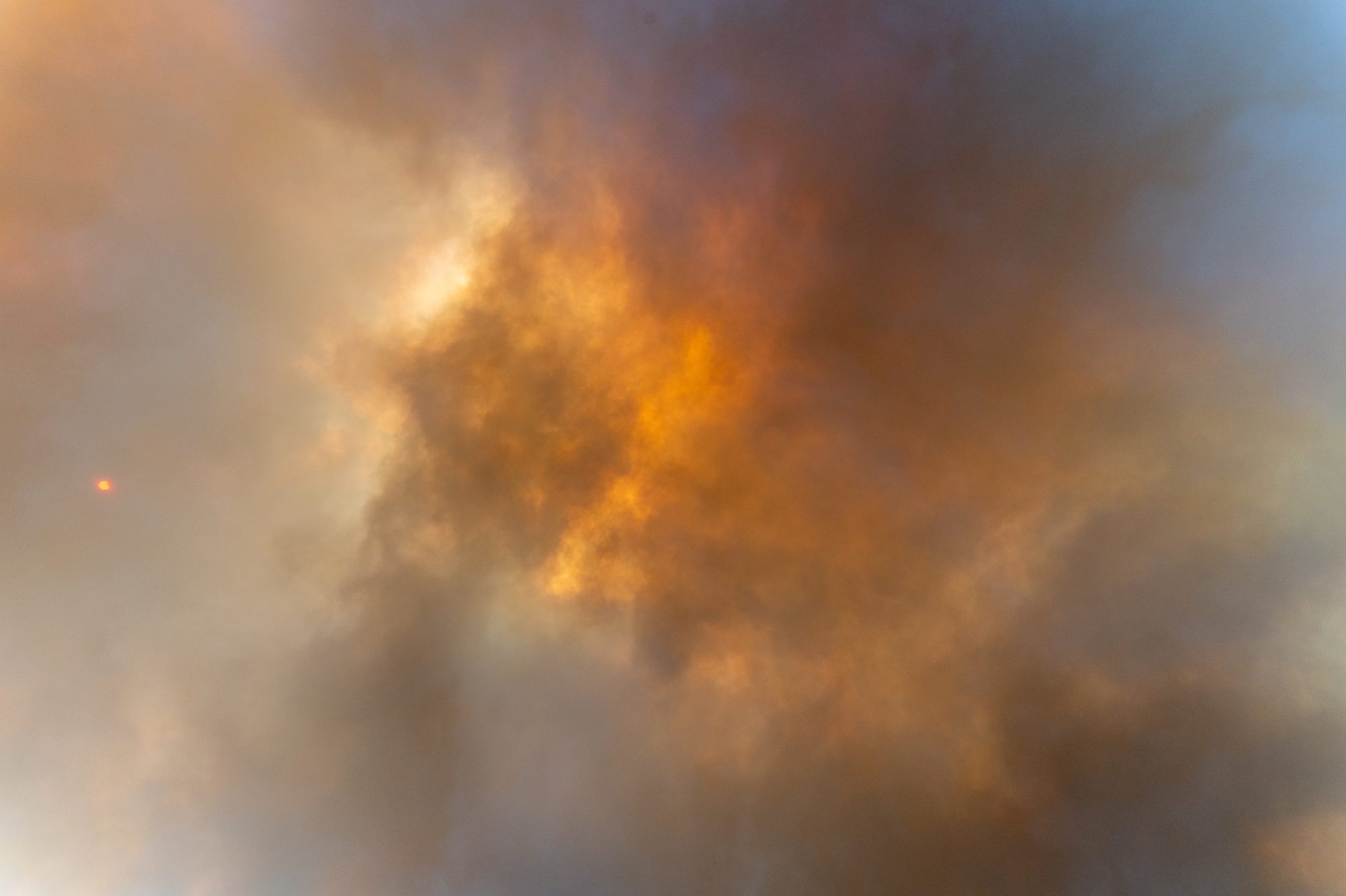 Fire smoke blocking the sun