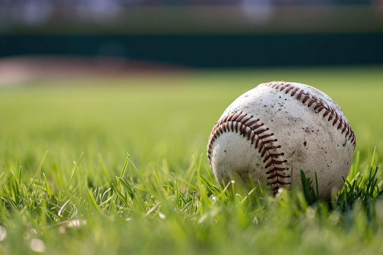 Baseball, ball, field, grass, nature, sport, game, stadium, green, lawn