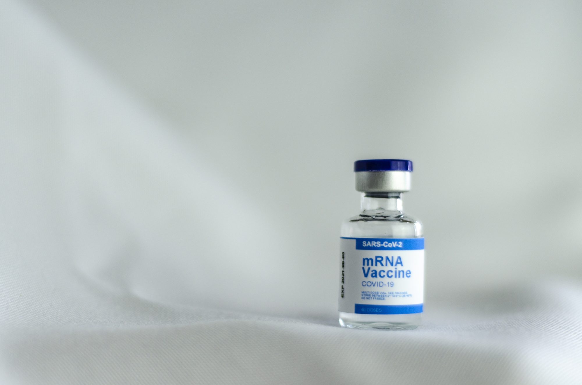 A COVID-19 vaccine vial.