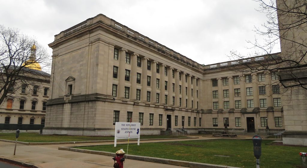 The New Jersey State House is located in Trenton and is the capitol building for the U.S. state of New Jersey. Built in 1790, it is the third-oldest state house in continuous legislative use in the Un