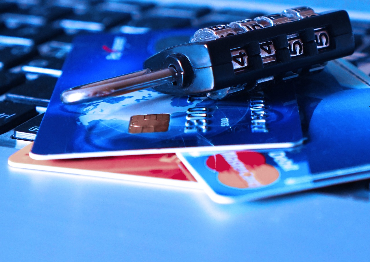Credit card, bank card, theft, charge card, padlock, identity, thief, data, computer, password, hacking, hacker, stolen,