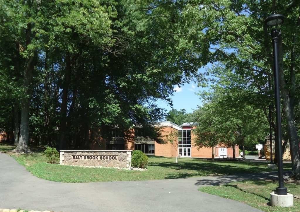 Elementary school with lamppost. New Providence, New Jersey, is a borough in Union County and about 40 minutes west of Manhattan
