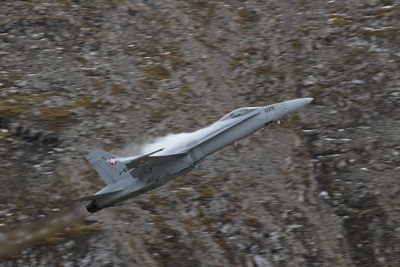 Boeing f a-18 hornet, fighter jet, turbine, military aircraft, jet training, air force, switzerland, axalp, air shooting
