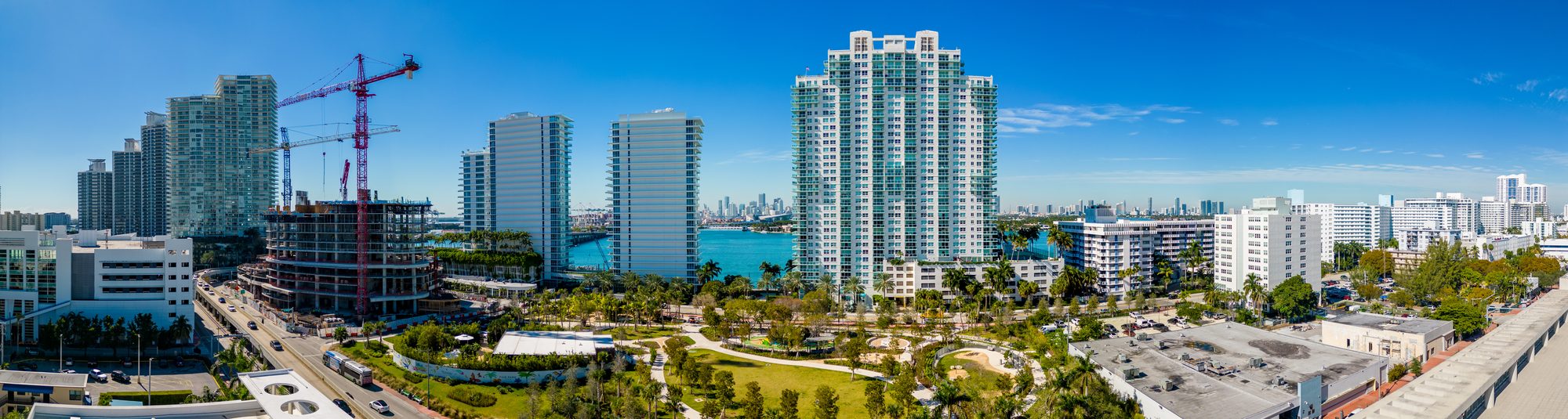 Aerial drone photo Canopy Park Miami South Beach