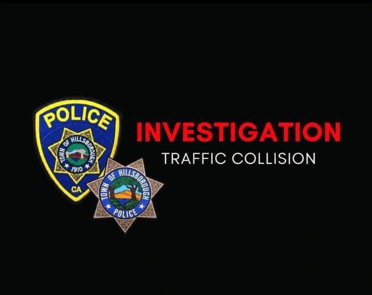Hillsborough Police Department badges beside text reading Investigation Traffic Collision.
