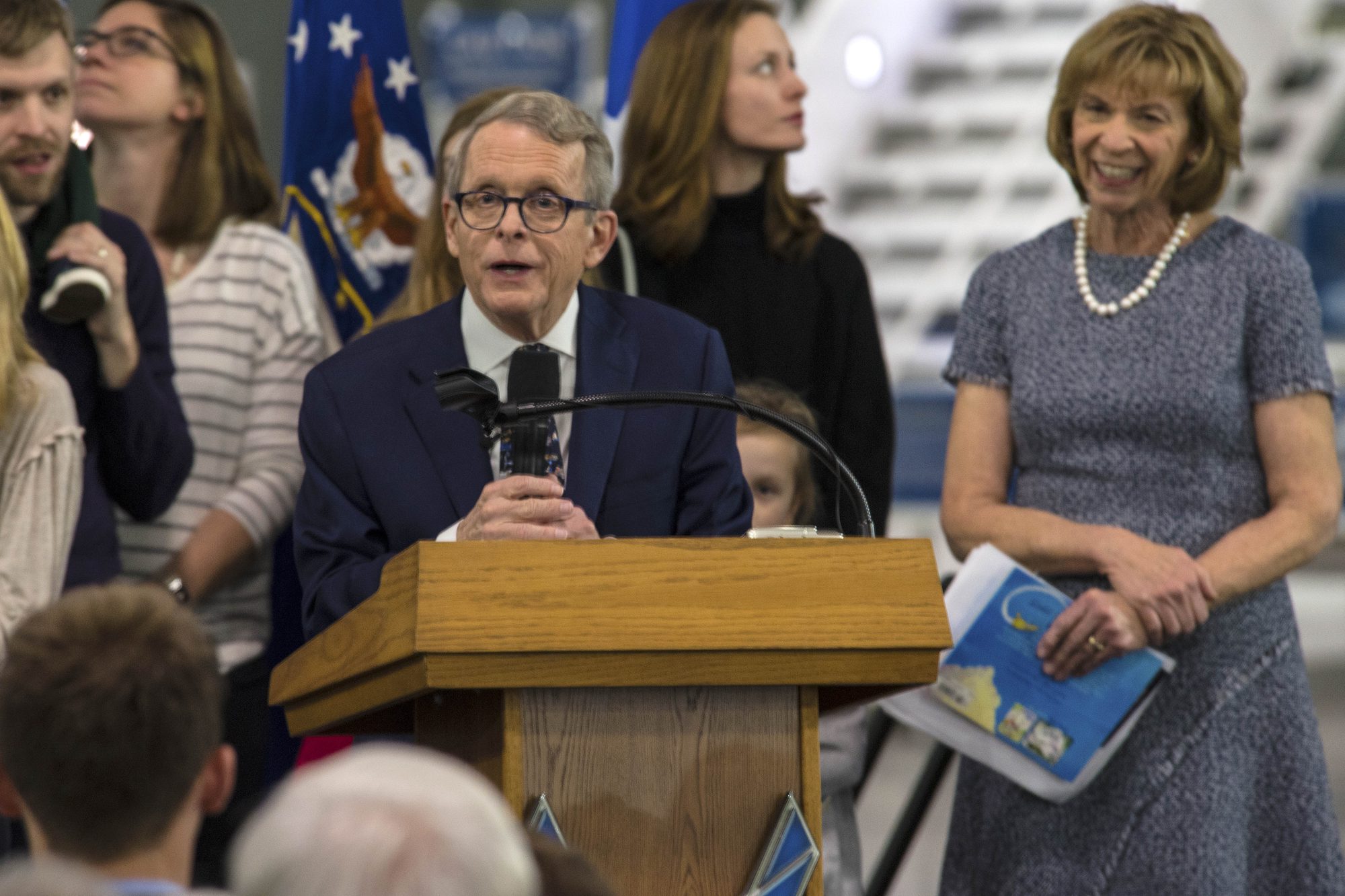 DAYTON, Ohio -- Ohio Governor-elect Mike DeWine and his wife Fran both provided comments on Jan 13, 2019 at the National Museum of the U.S. Air Force as part of the Science, Discovery and Family Fun Event. (U.S. Air Force photo by Ken LaRock)