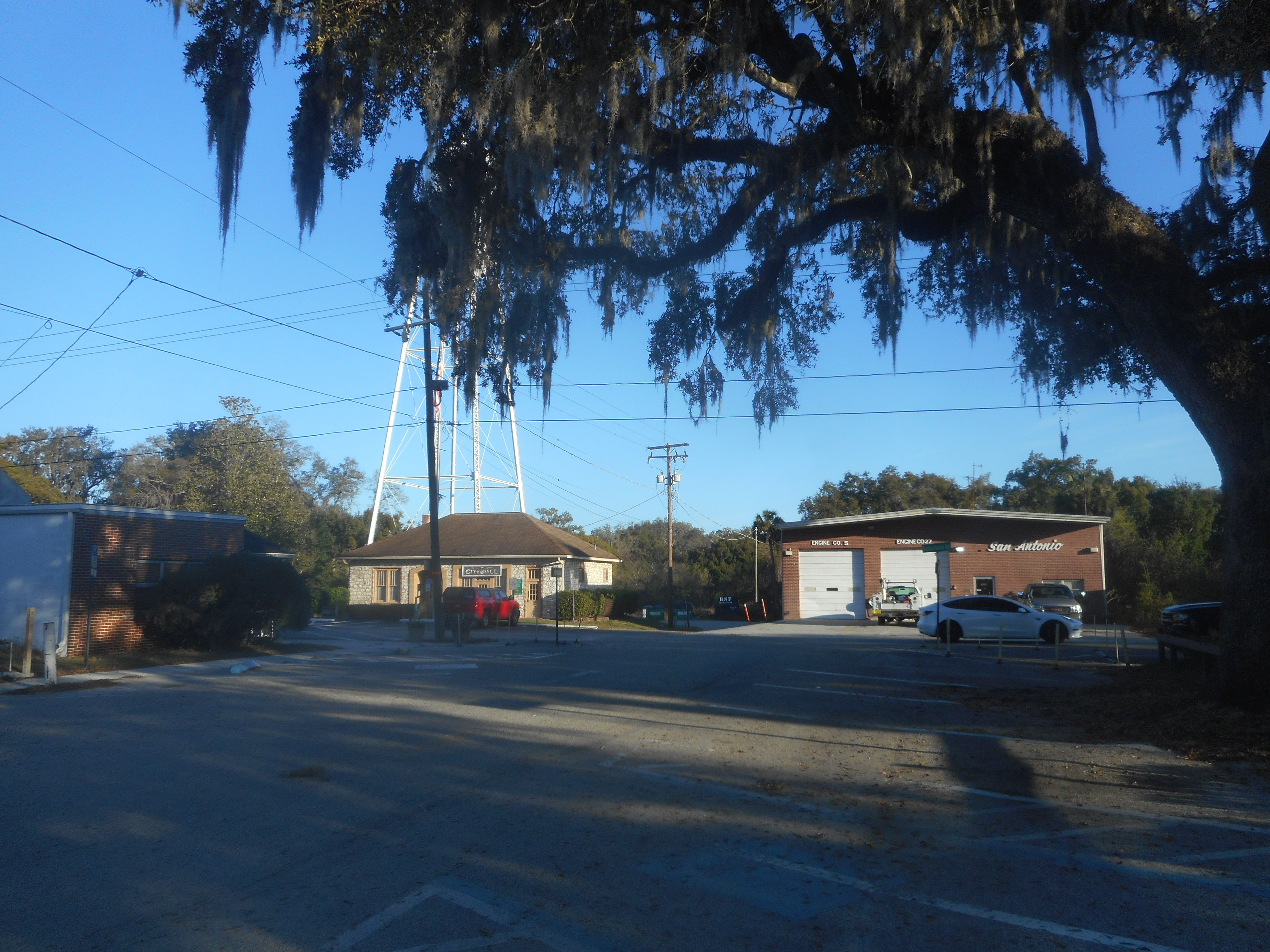 Pasco County Fire Rescue station exterior with fire engines parked outside.