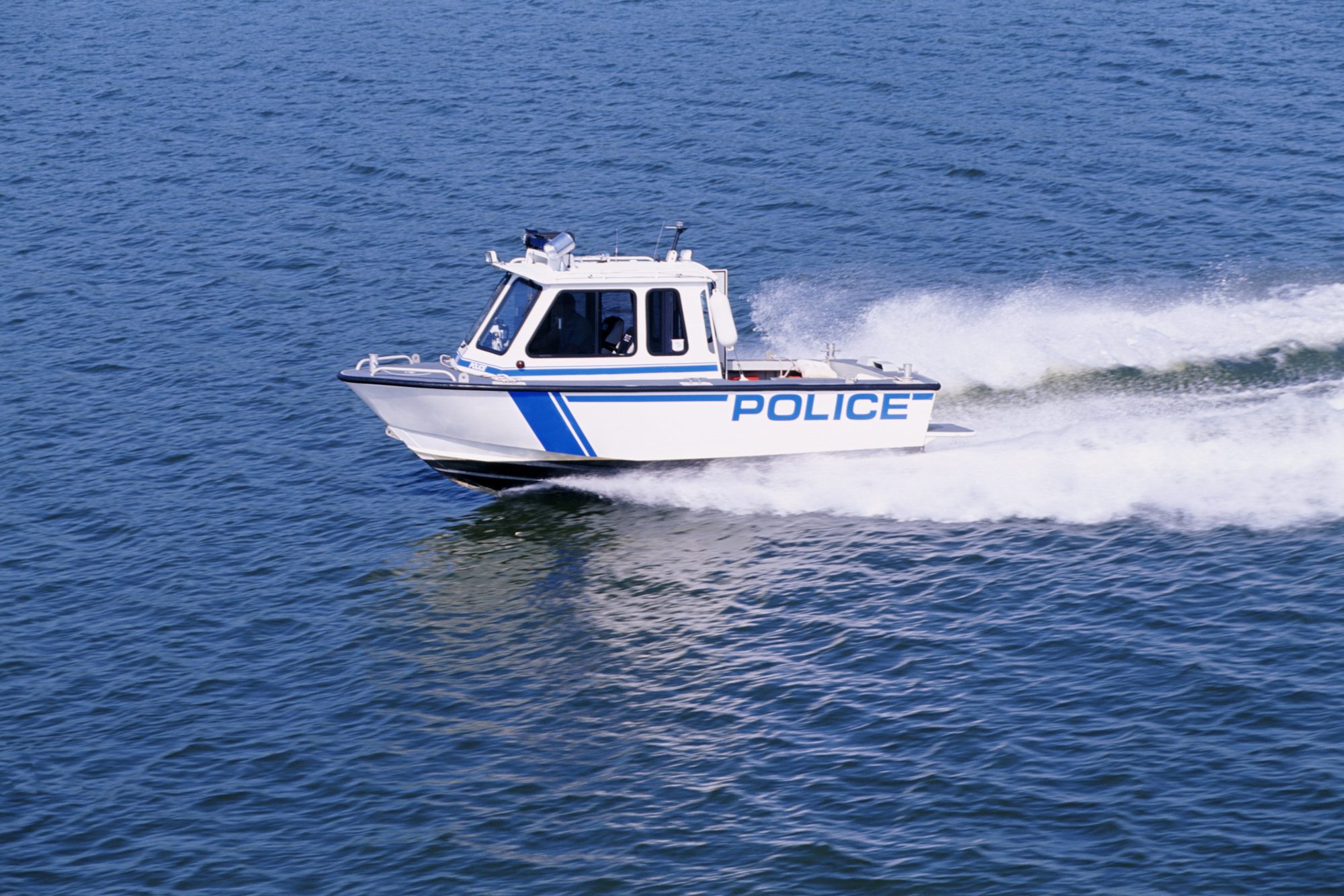 Police boat on water