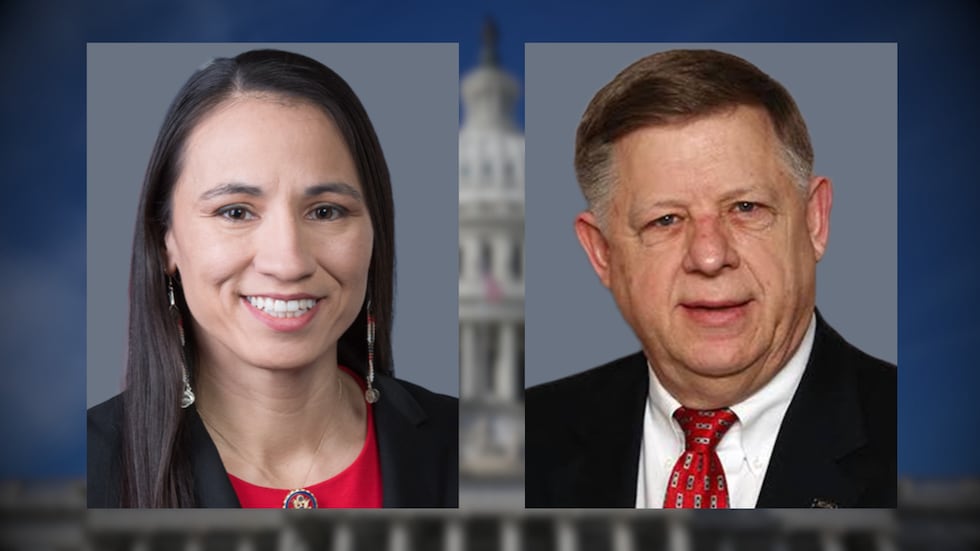 Rep. Sharice Davids and Eric Jenkins.
