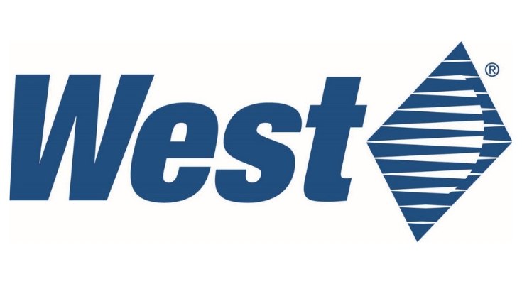 West Pharmaceutical Services corporate logo in dark blue on white background.