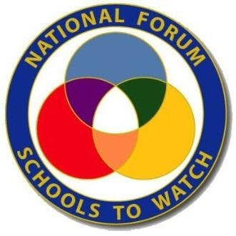 National Forum Schools to Watch circular logo with three overlapping colored circles on a dark blue border.