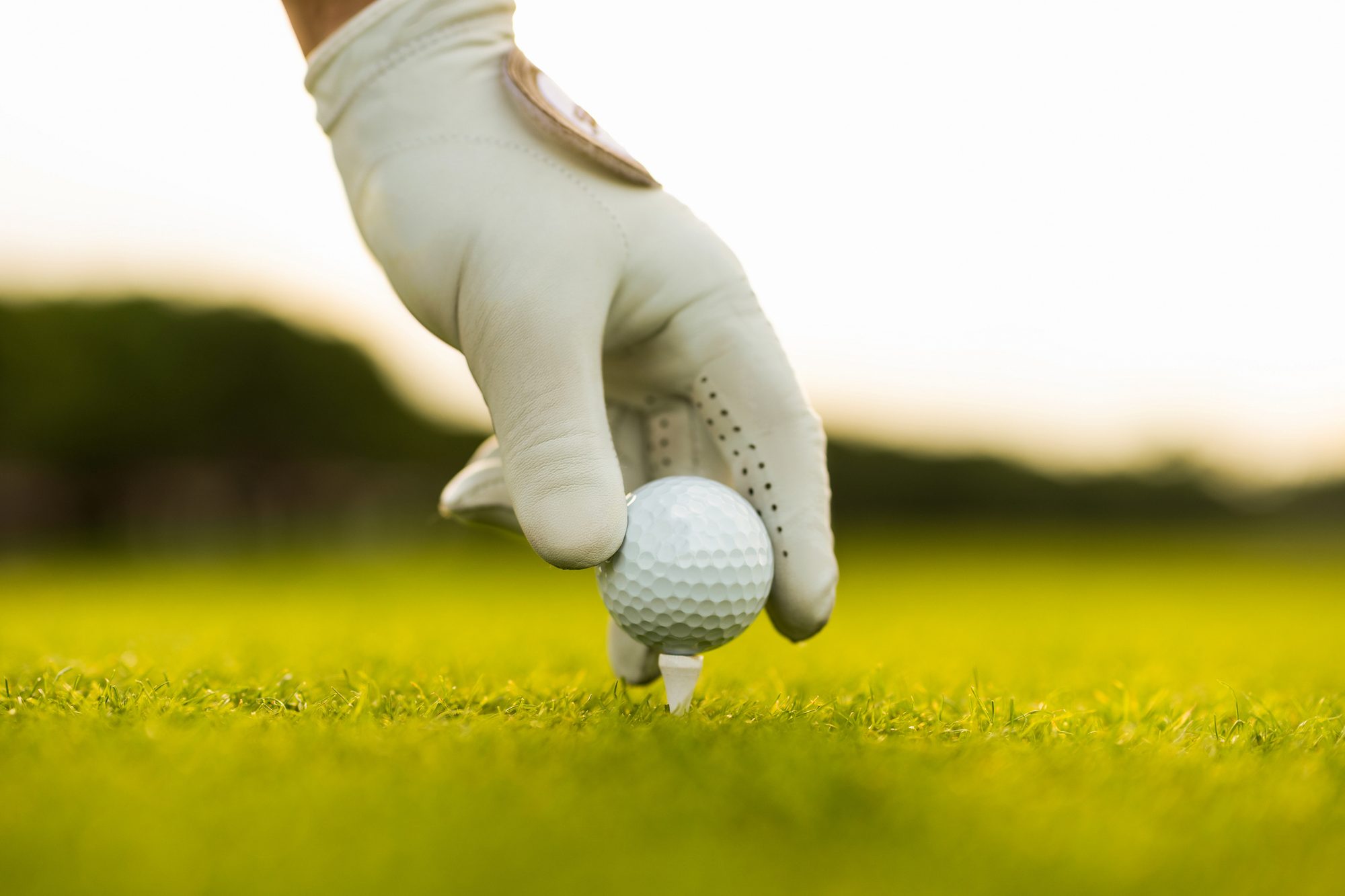 Golfer preparing a shot.