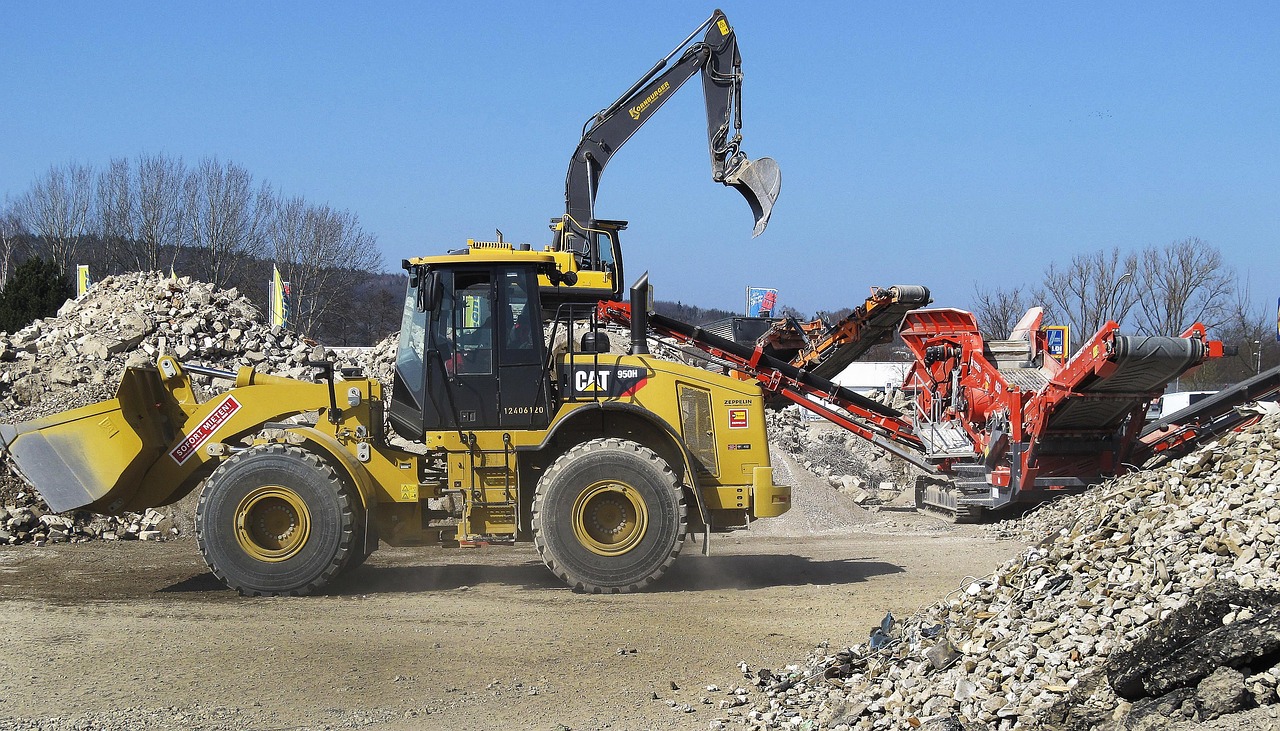 Wheel loader, building rubble, crusher, excavator, secondary building materials, demolition, cancellation, demolition co