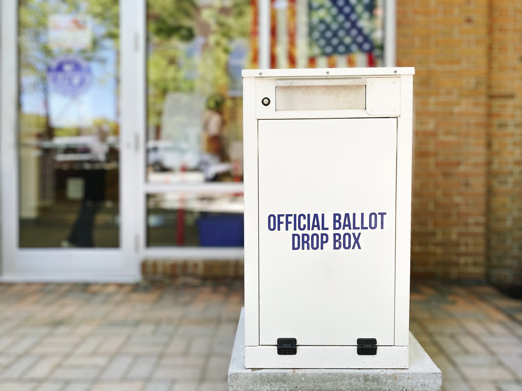 Ballot drop box outside of polling place