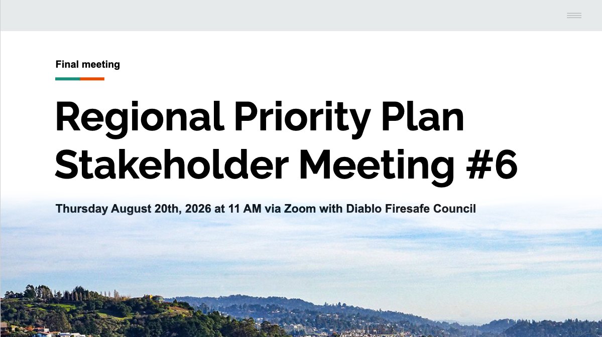 Presentation slide announcing Regional Priority Plan Stakeholder Meeting number six, labeled Final Meeting.