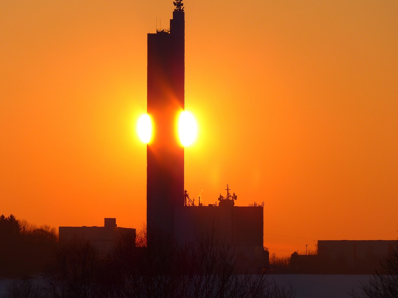 Sonnenkugel, heat, fiery, sunset, halved, afterglow, heaven, orange, glow, play of colors, splendid colors, natural phen