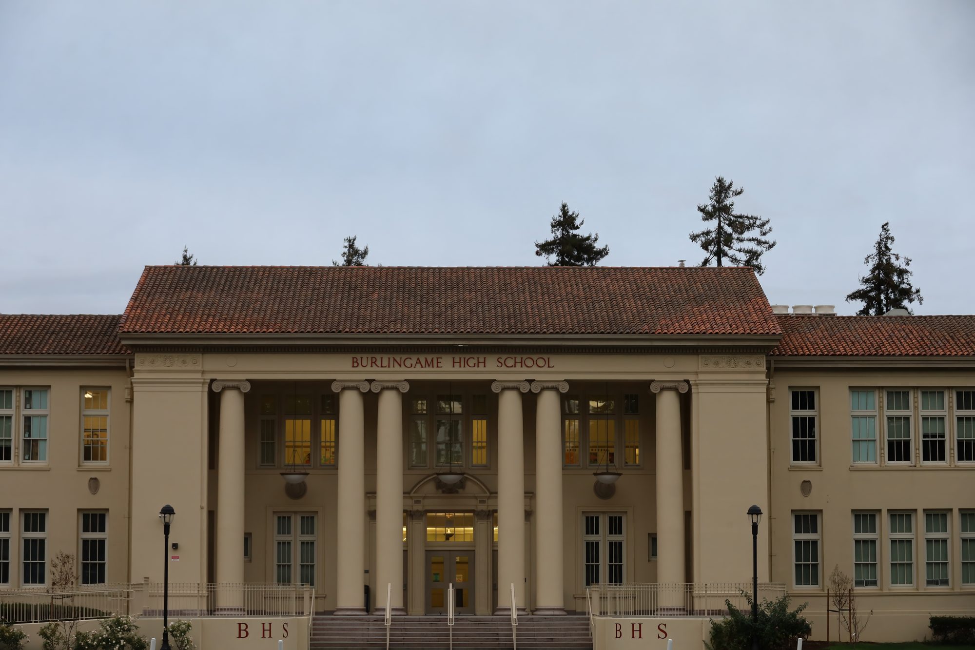 Exterior of Burlingame High School in Burlingame.