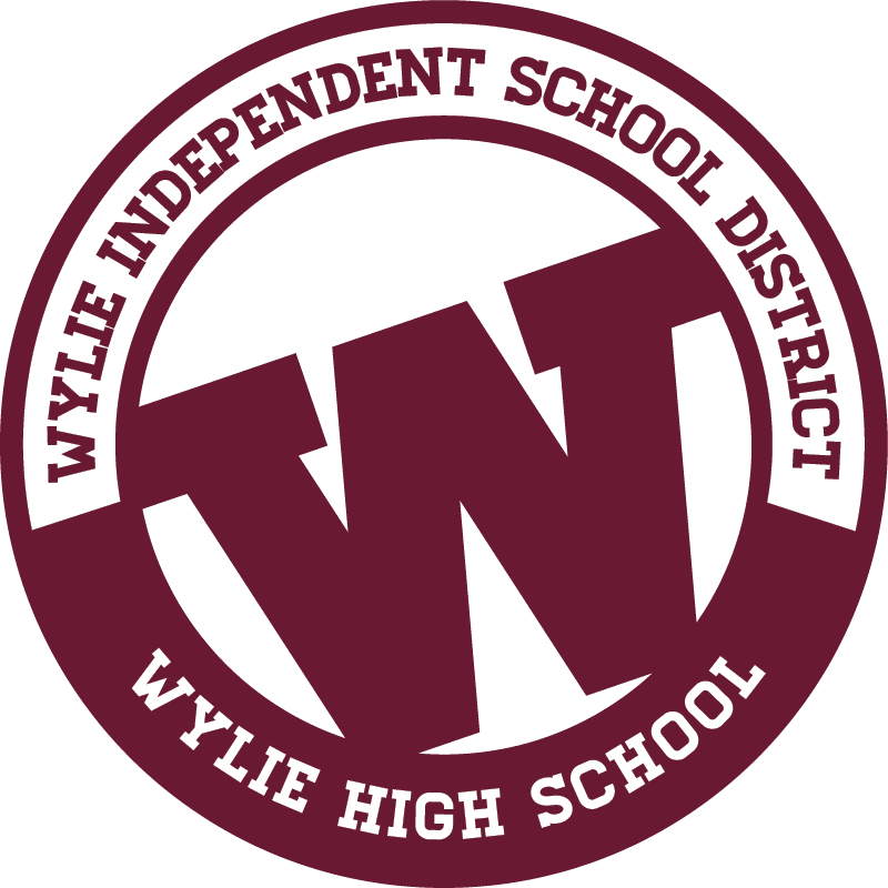 Circular maroon and white logo with a large W and school district name.