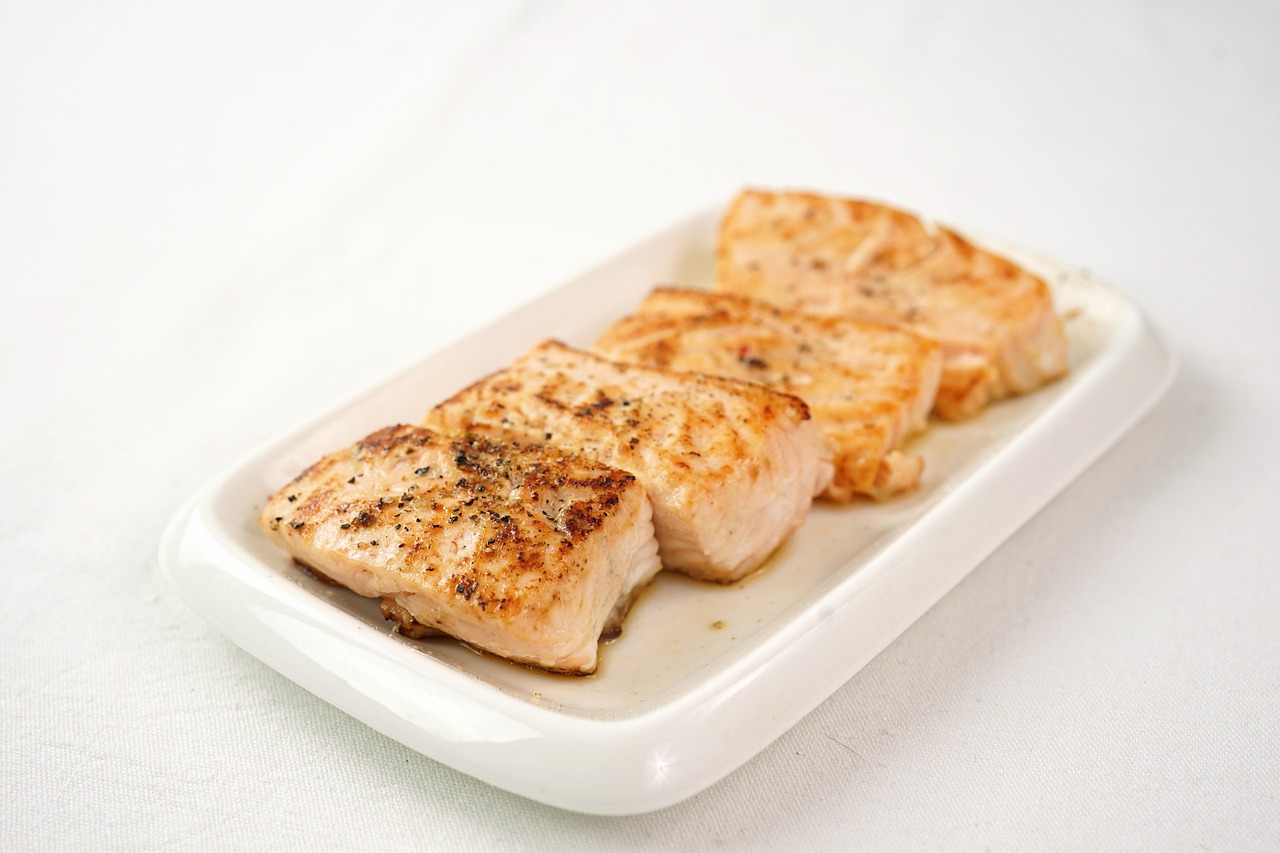 Salmon, fish, seafood, food, dish, plate, meal, salmon fillet, fillet, nature, lunch, healthy, savory, eat, food photogr
