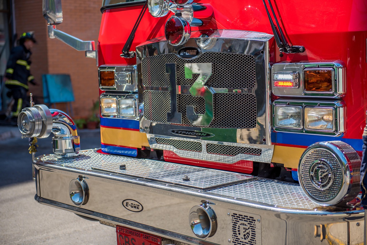 Firemen, truck, fire truck, fire service, lights, job, fire, emergency