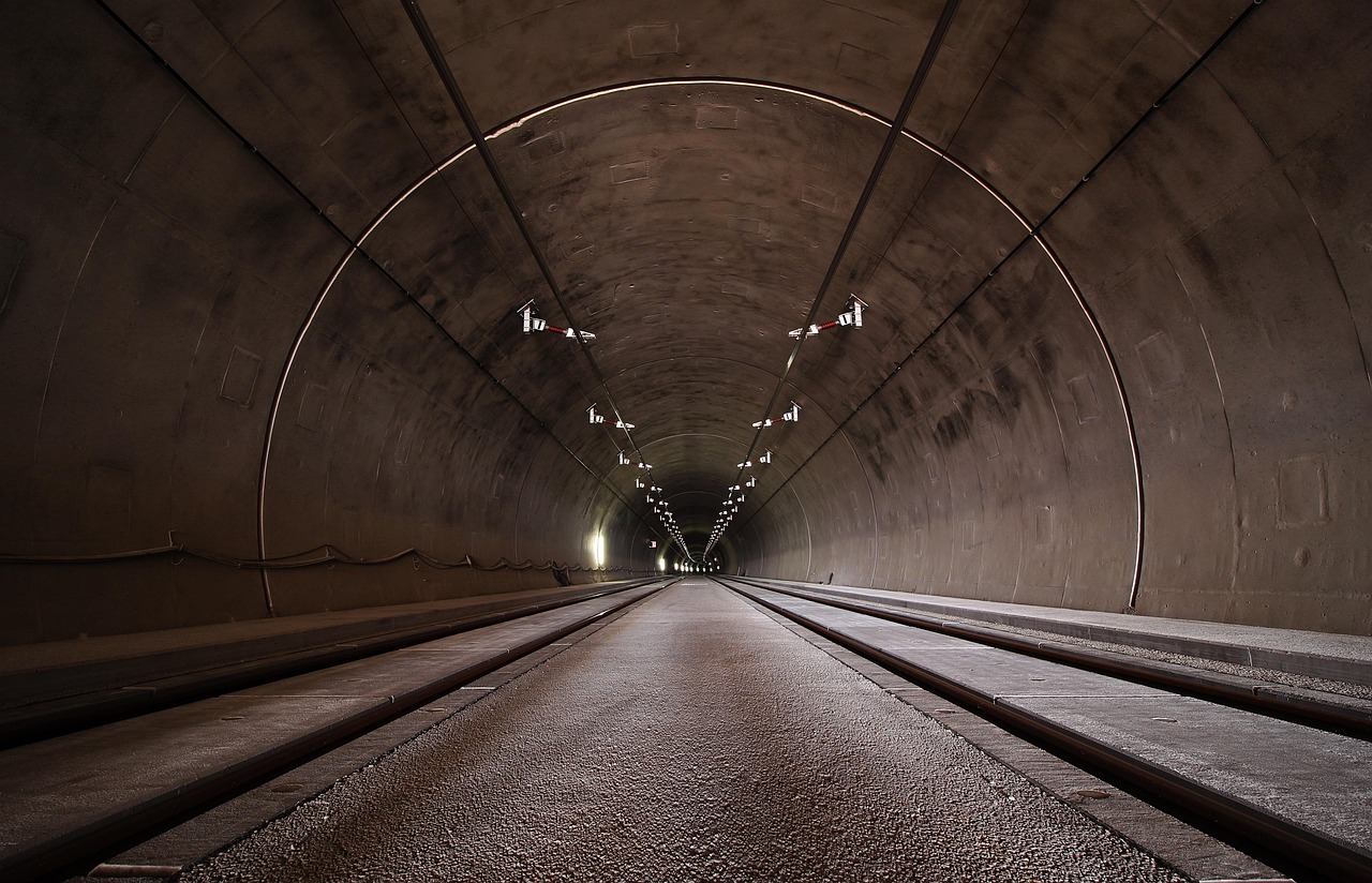 Tunnel, concrete, road, highway, crossing, bridge, lights, perspective, tunnel, tunnel, tunnel, tunnel, road, road, road