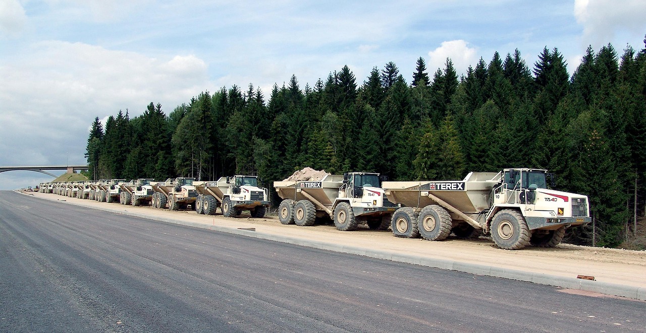 Terex, highway construction, road construction, truck, thuringia, germany, terex, terex, highway construction, highway c