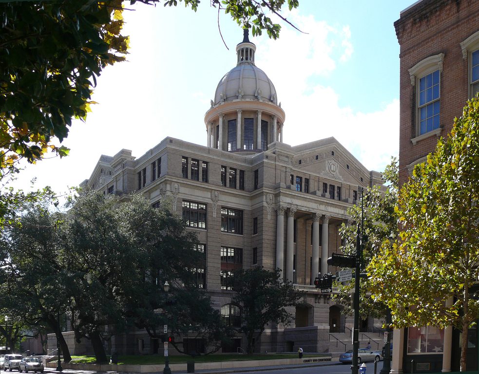 This site has served as the courthouse square for Harris (Originally Harrisburg) County since the completion of the first county courthouse, a two-story frame structure, in April 1838.  Later courthou