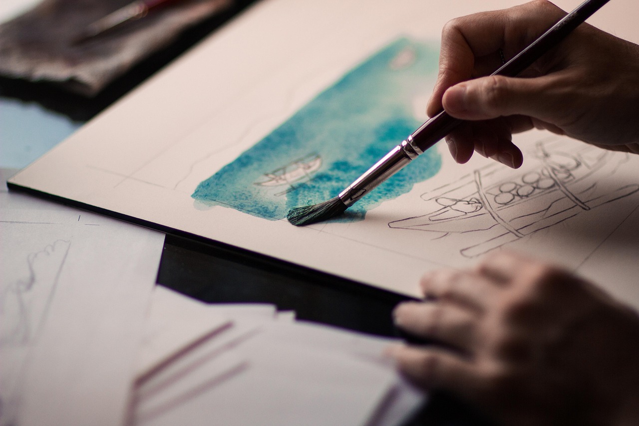 Hands, paint, brush, painting, watercolor, watercolor painting, paintbrush, artist, canvas, art, paper, arts, painter, a
