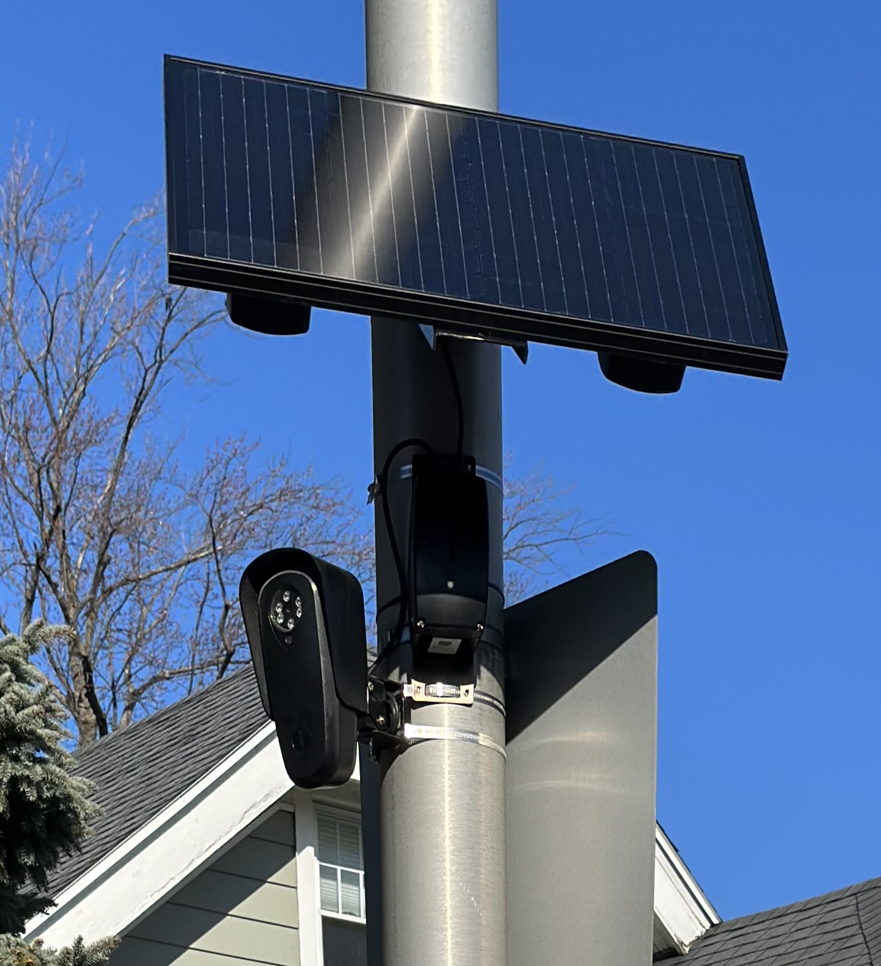 Flock Safety camera with solar panel