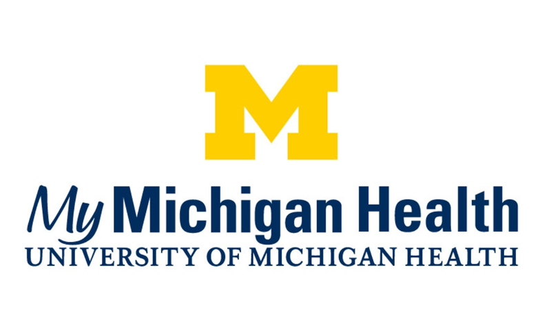 MyMichigan Health wordmark logo with University of Michigan Health sub-brand and block M symbol.