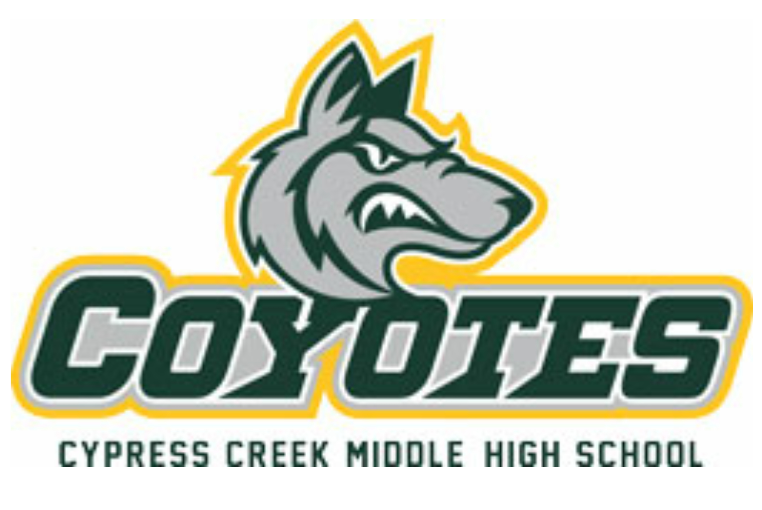 Green and yellow Coyotes mascot logo for Cypress Creek Middle High School.
