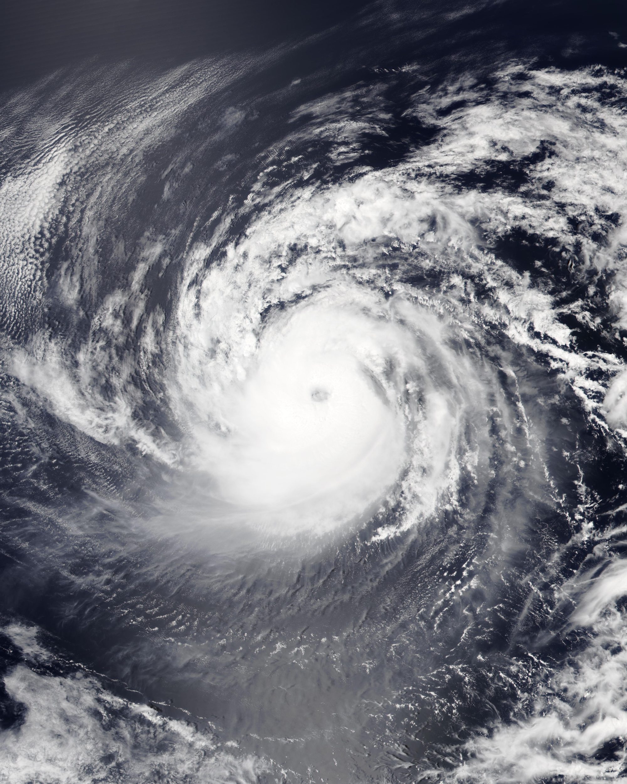 Hurricane Karina rapidly intensifies on August 30, 2026 shortly before achieving Category 3 intensity. This was taken using the VIIRS imaging instrument onboard the NOAA-21 polar orbiting satellite.