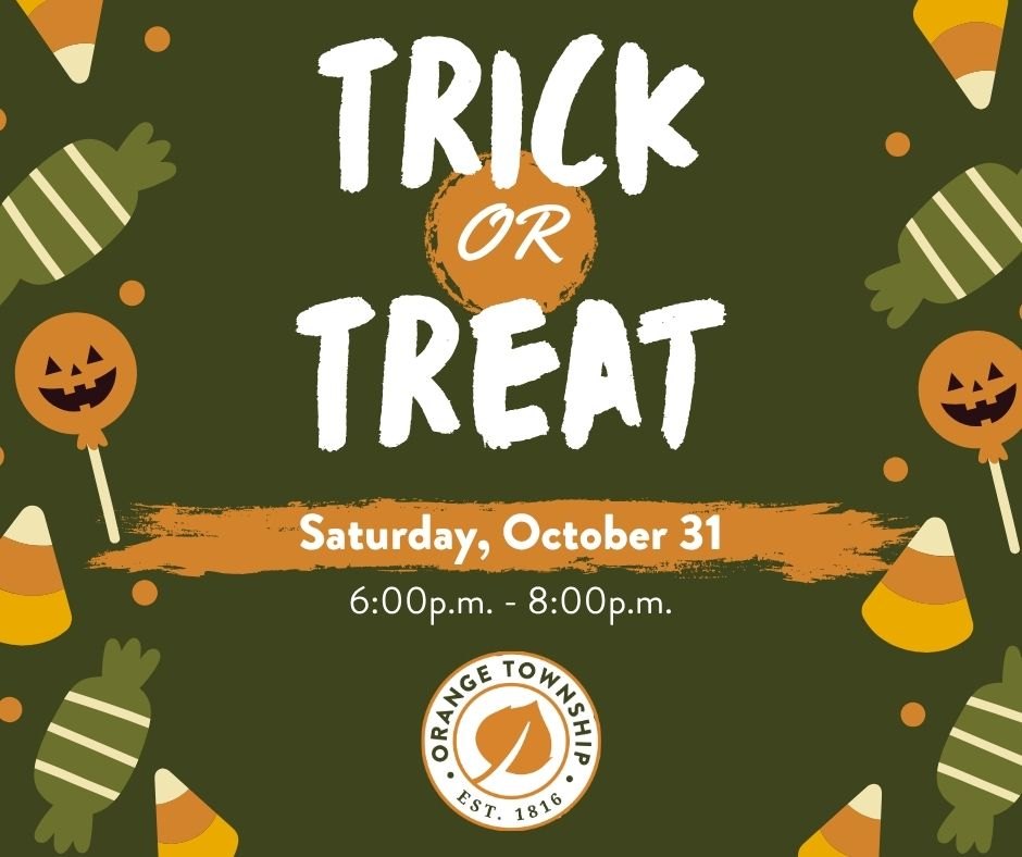 Halloween flyer announcing Trick-or-Treat on Saturday, October 31, 6 to 8 p.m.