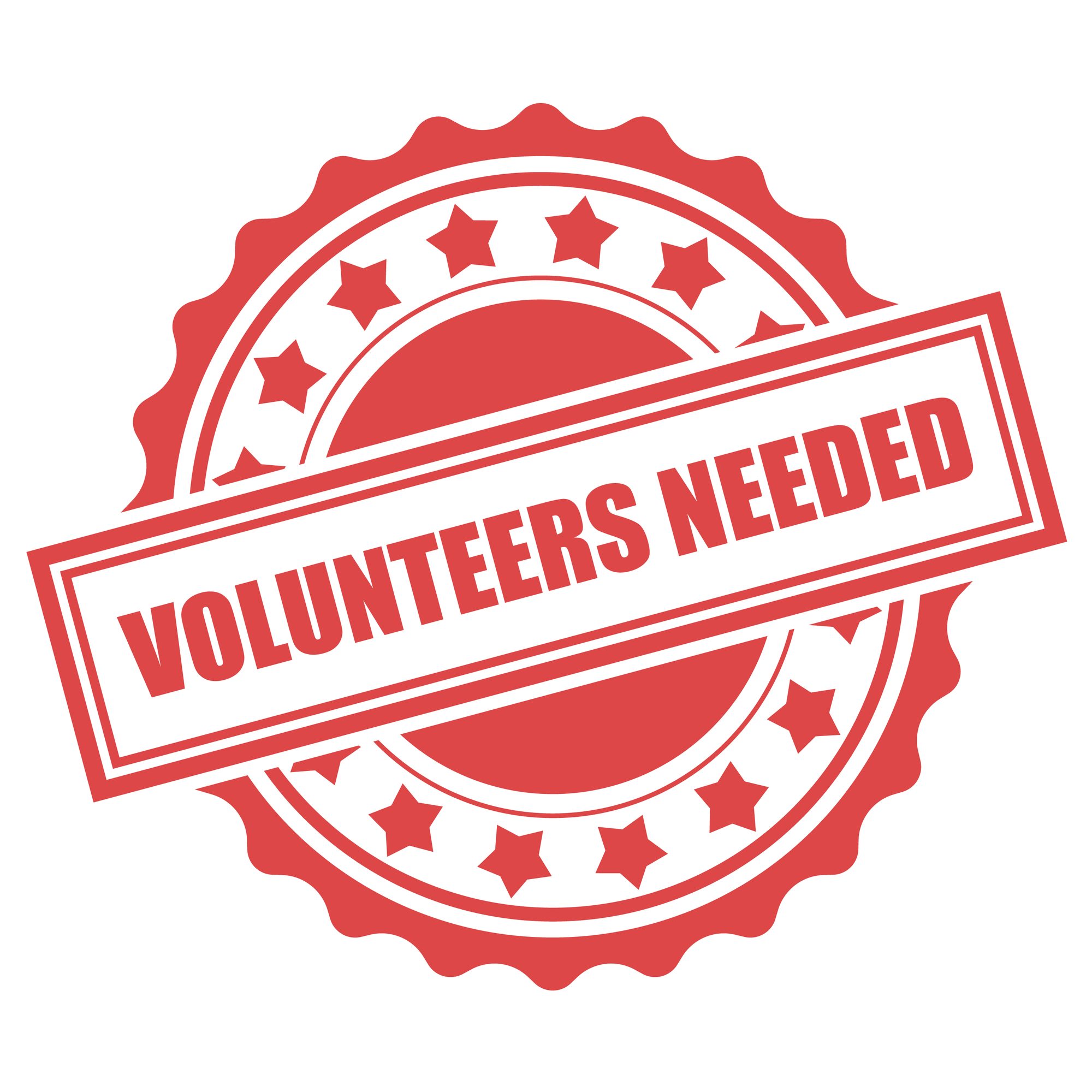 Volunteers needed rubber seal stamp