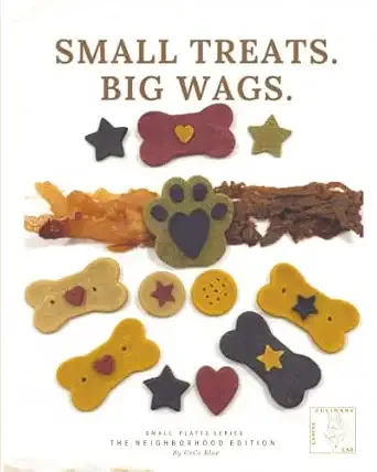 Dog treat cook book titled Small treats. Big Wags.